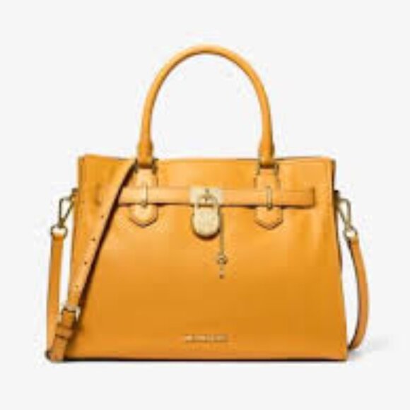 NWT: MICHAEL KORS HAMILTON MEDIUM LEATHER SATCHEL - Picture 2 of 11